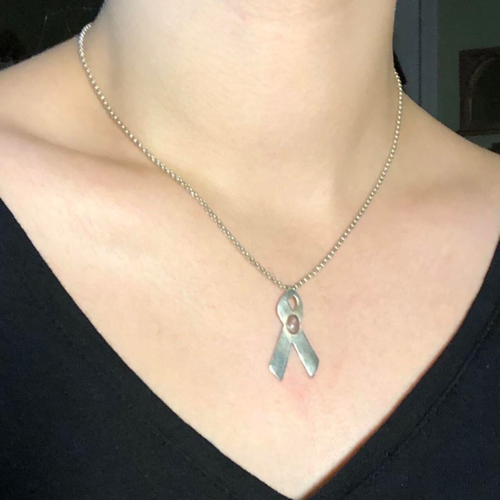 Sterling silver signed breast cancer awareness necklace - Picture 4 of 4